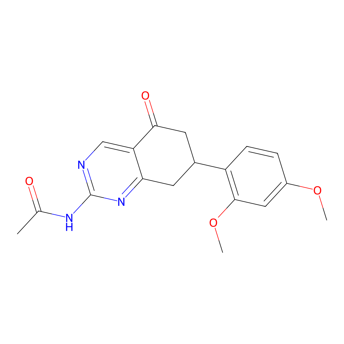 N-[7-(2,4-dimethoxyphenyl)-5-oxo-5,6,7,8-tetrahydroquinazolin-2-yl]acetamide molecular structure, CAS 858766-63-9