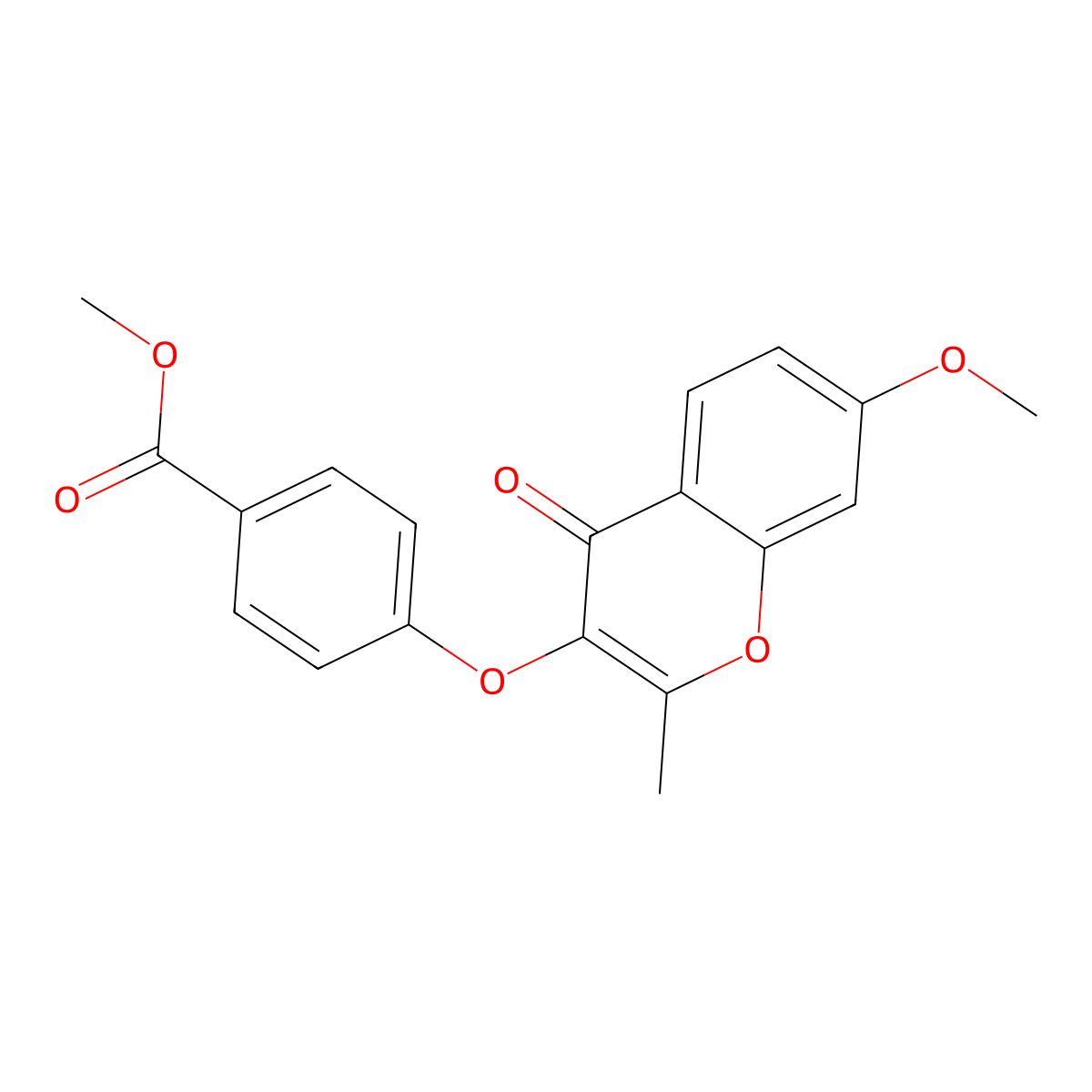 methyl 4-[(7-methoxy-2-methyl-4-oxo-4H-chromen-3-yl)oxy]benzoate molecular structure, CAS 858766-65-1