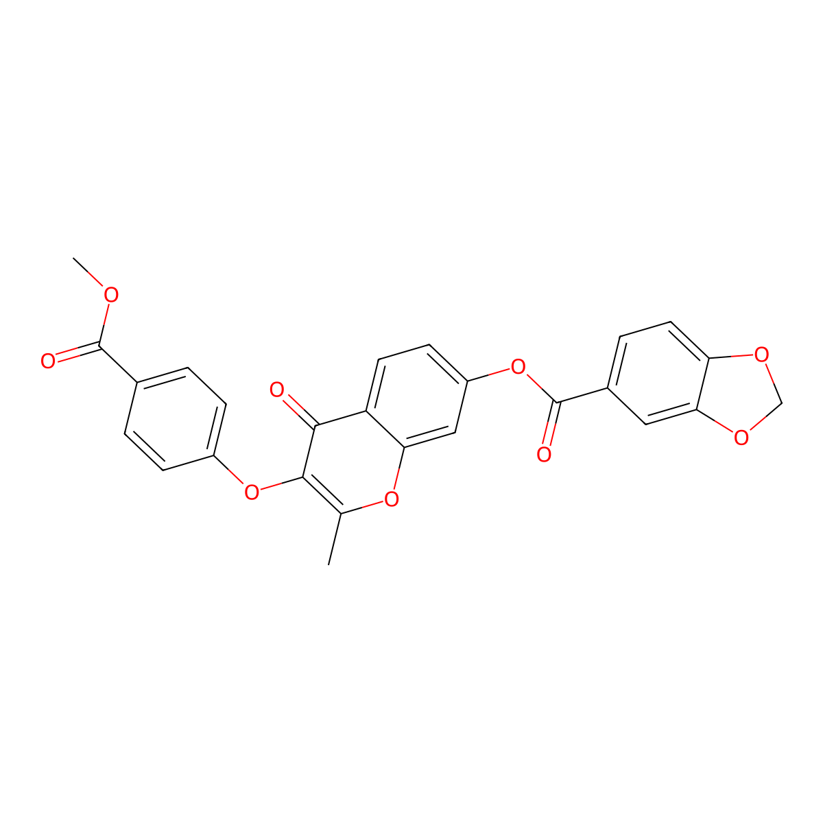 3-(4-(methoxycarbonyl)phenoxy)-2-methyl-4-oxo-4H-chromen-7-yl benzo[d][1,3]dioxole-5-carboxylate molecular structure, CAS 858766-82-2