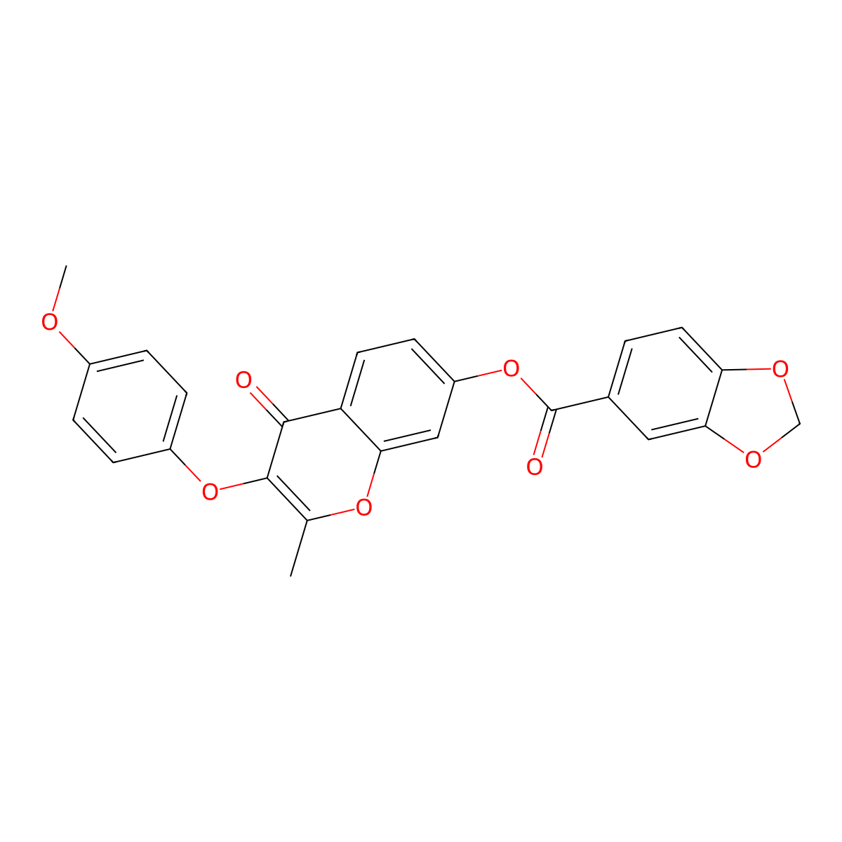 3-(4-methoxyphenoxy)-2-methyl-4-oxo-4H-chromen-7-yl 1,3-benzodioxole-5-carboxylate molecular structure, CAS 858766-95-7