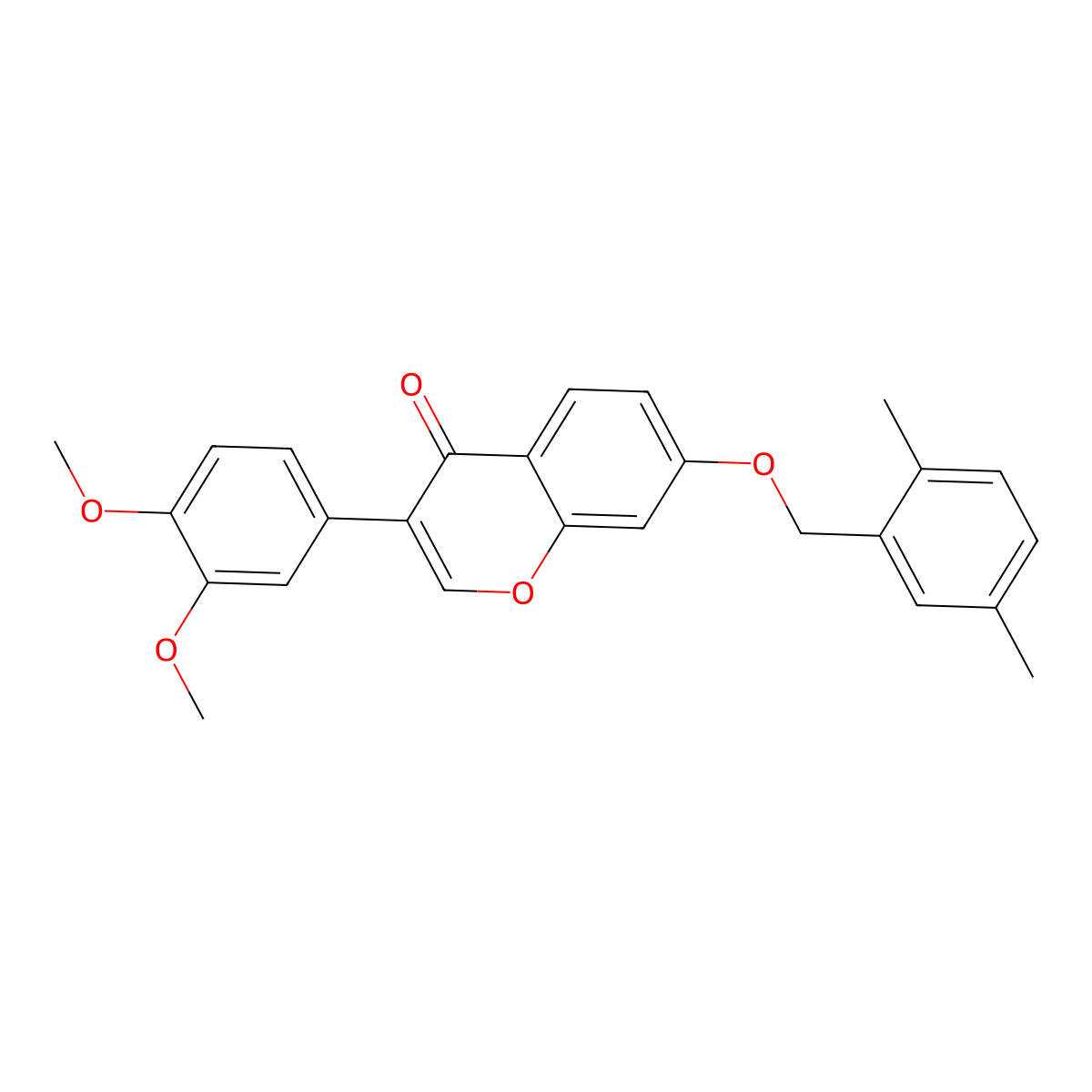 3-(3,4-Dimethoxyphenyl)-7-[(2,5-dimethylphenyl)methoxy]chromen-4-one molecular structure, CAS 858767-15-4