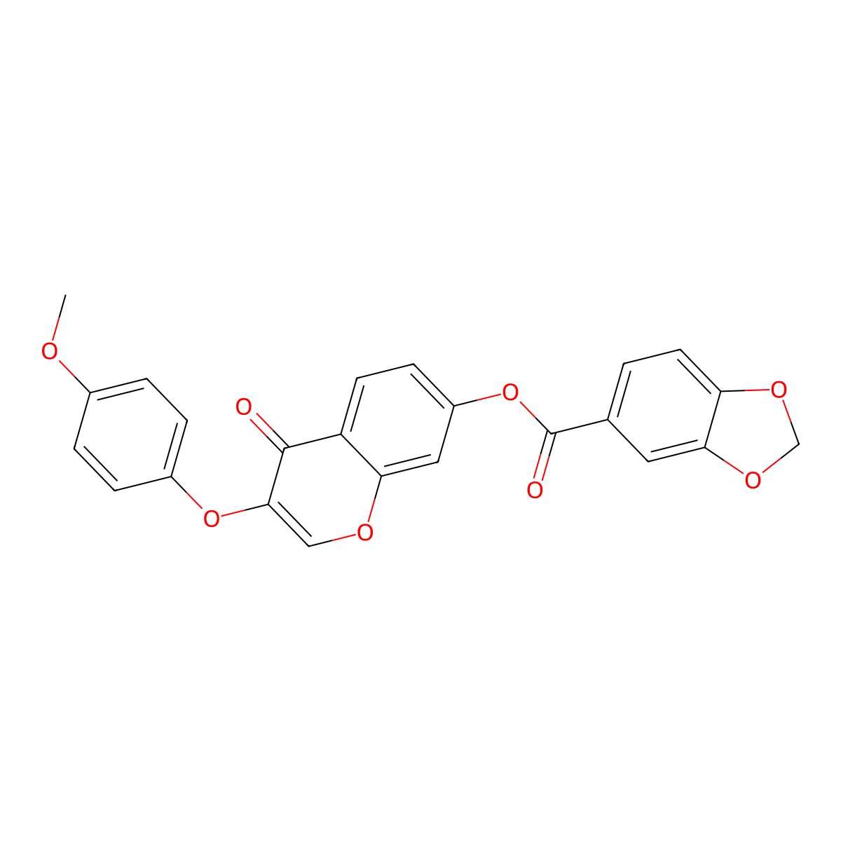 3-(4-methoxyphenoxy)-4-oxo-4H-chromen-7-yl 1,3-benzodioxole-5-carboxylate molecular structure, CAS 858767-21-2