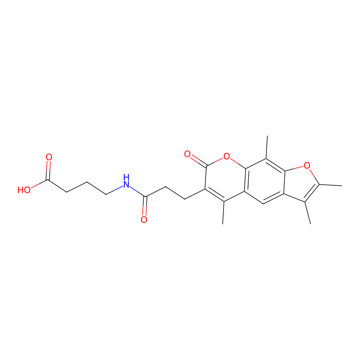 4-{[3-(2,3,5,9-tetramethyl-7-oxo-7H-furo[3,2-g]chromen-6-yl)propanoyl]amino}butanoic acid molecular structure, CAS 858767-49-4