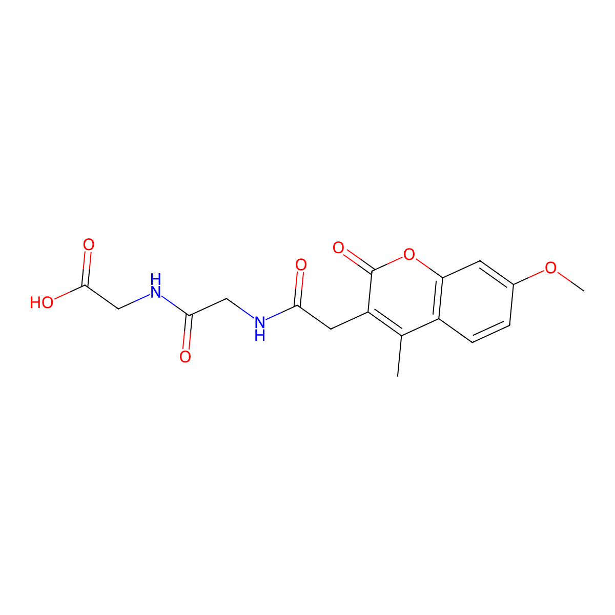 N-[(7-methoxy-4-methyl-2-oxo-2H-chromen-3-yl)acetyl]glycylglycine molecular structure, CAS 858767-55-2