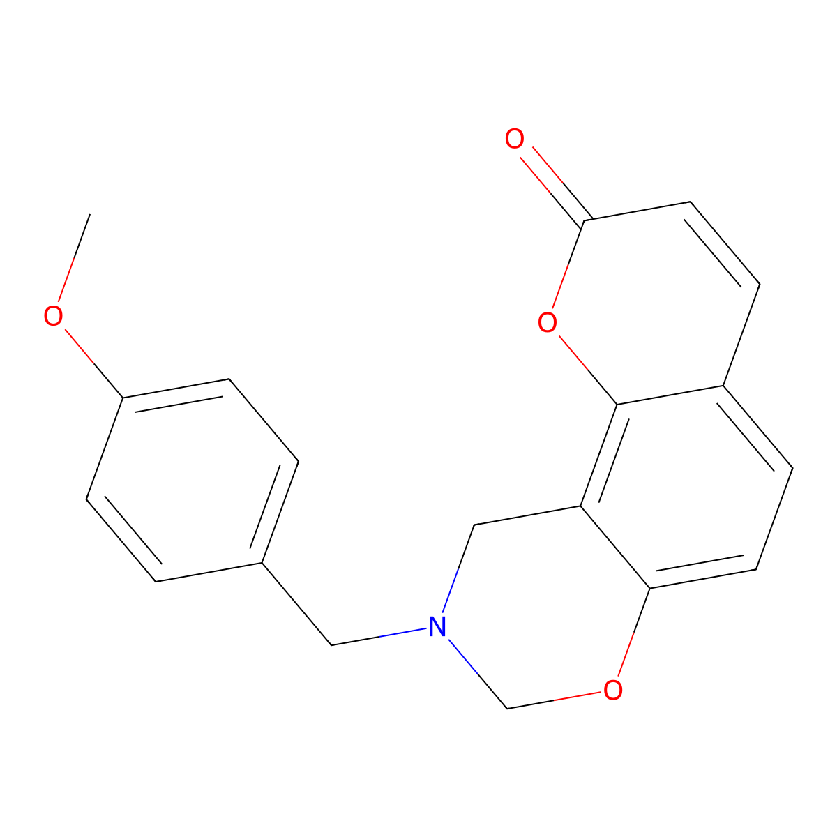 9-(4-methoxybenzyl)-9,10-dihydro-2H,8H-chromeno[8,7-e][1,3]oxazin-2-one molecular structure, CAS 858767-63-2