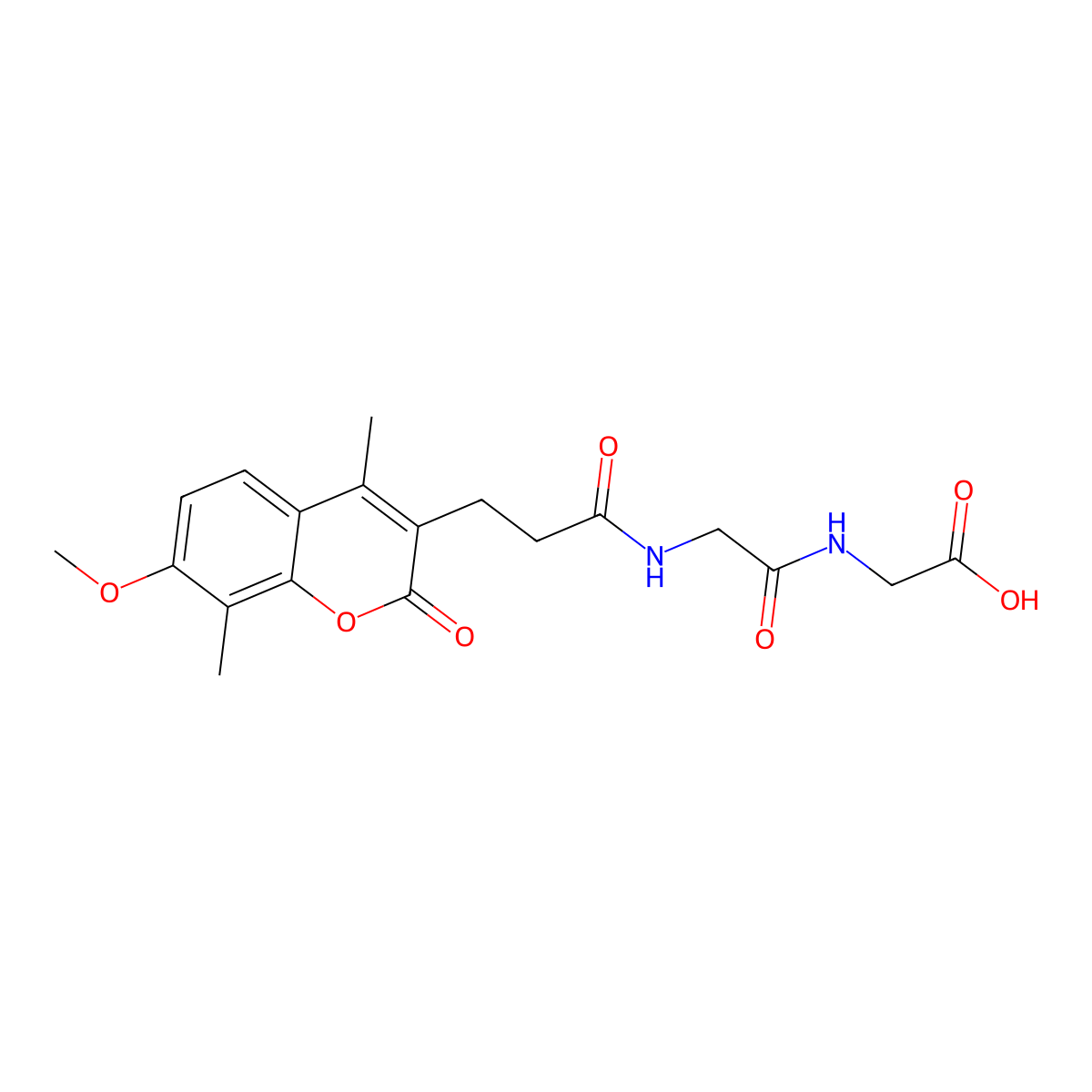 N-[3-(7-methoxy-4,8-dimethyl-2-oxo-2H-chromen-3-yl)propanoyl]glycylglycine molecular structure, CAS 858768-14-6