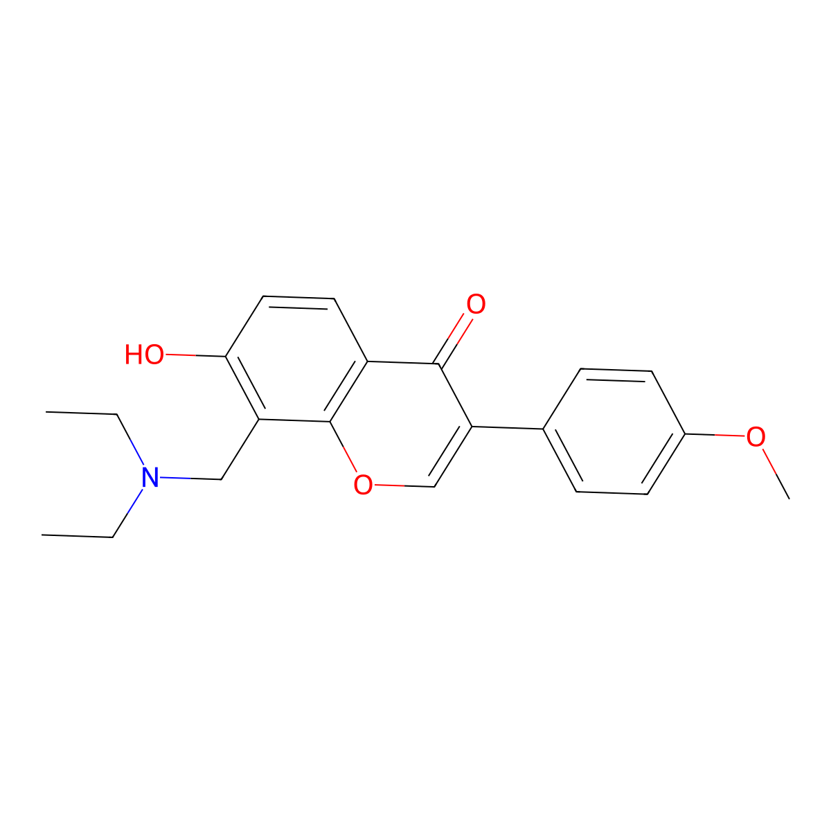 8-(Diethylaminomethyl)-7-hydroxy-3-(4-methoxyphenyl)chromen-4-one molecular structure, CAS 858768-31-7