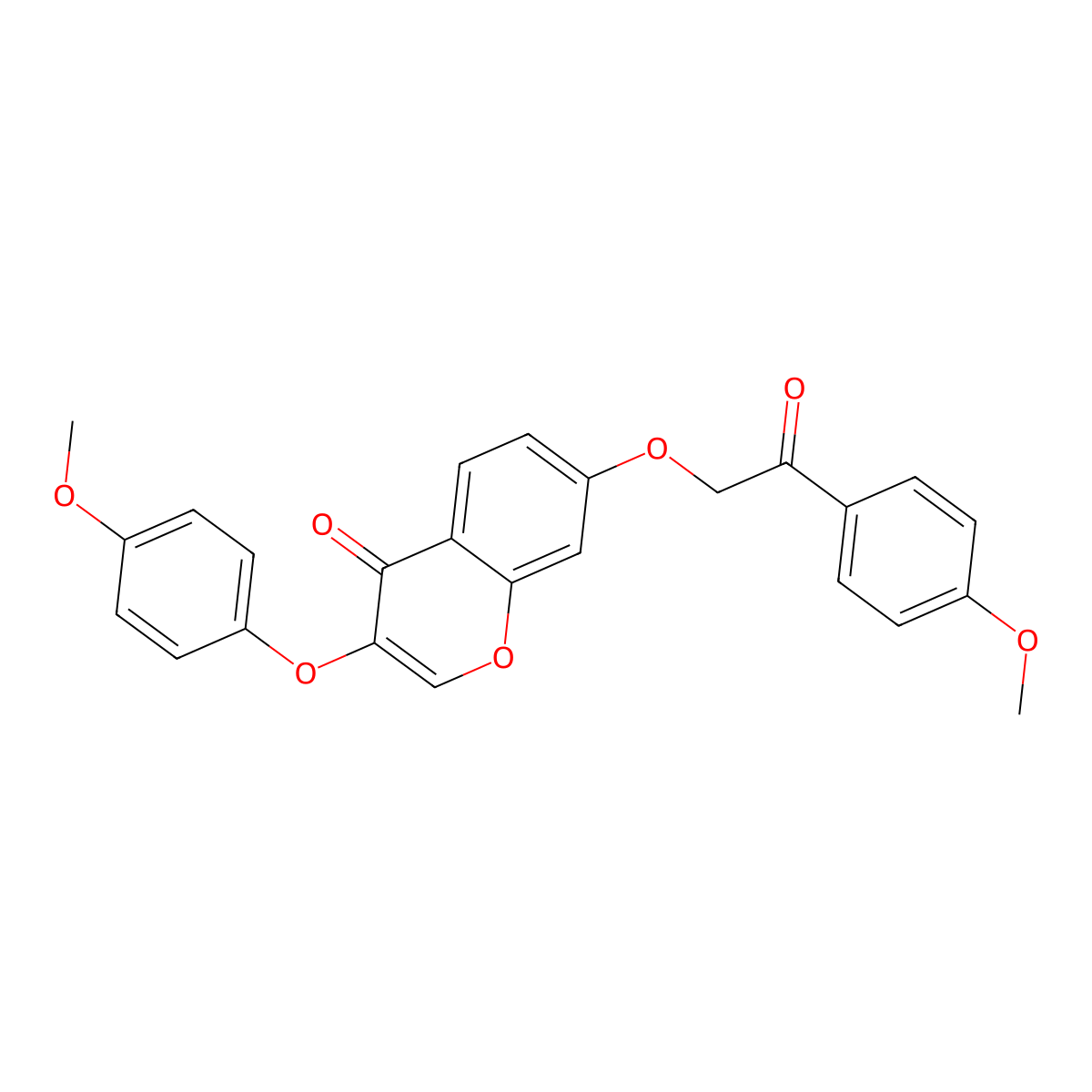 3-(4-methoxyphenoxy)-7-(2-(4-methoxyphenyl)-2-oxoethoxy)-4H-chromen-4-one molecular structure, CAS 858768-35-1