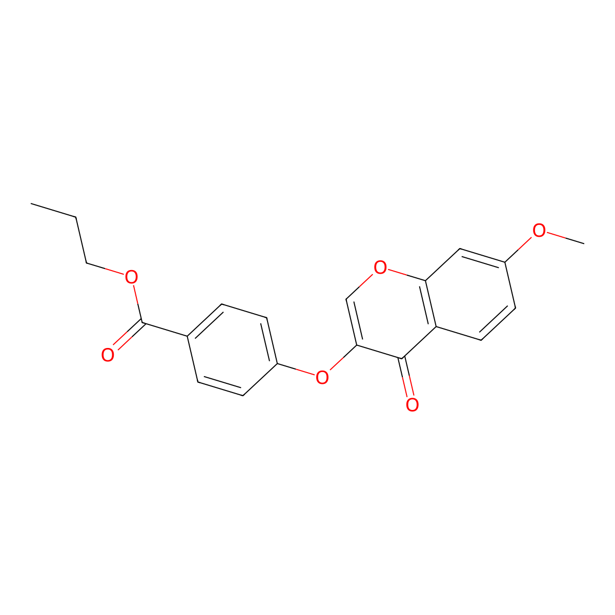 Propyl 4-(7-methoxy-4-oxochromen-3-yl)oxybenzoate molecular structure, CAS 858768-41-9