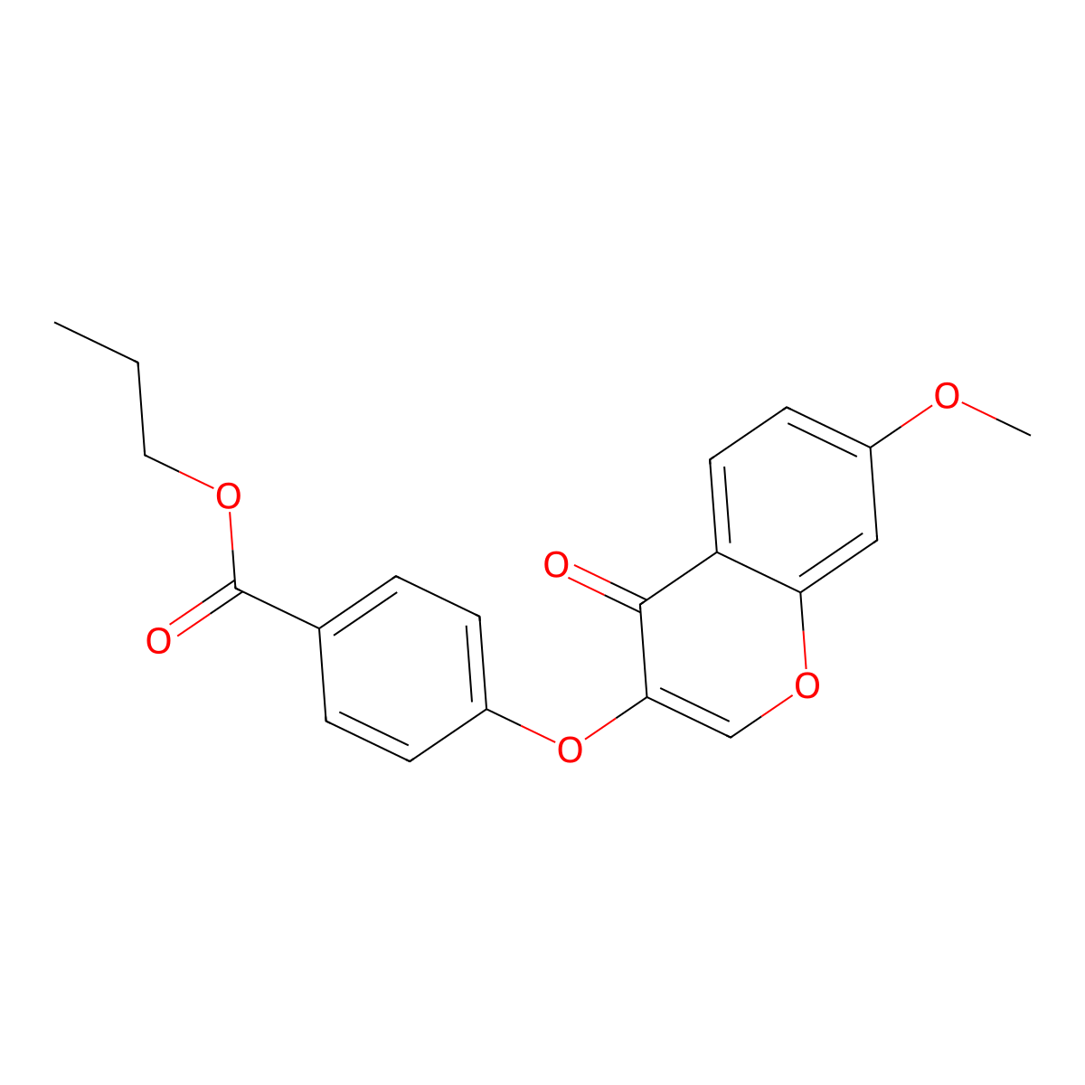 Propyl 4-(7-methoxy-4-oxochromen-3-yl)oxybenzoate molecular structure, CAS 858768-41-9