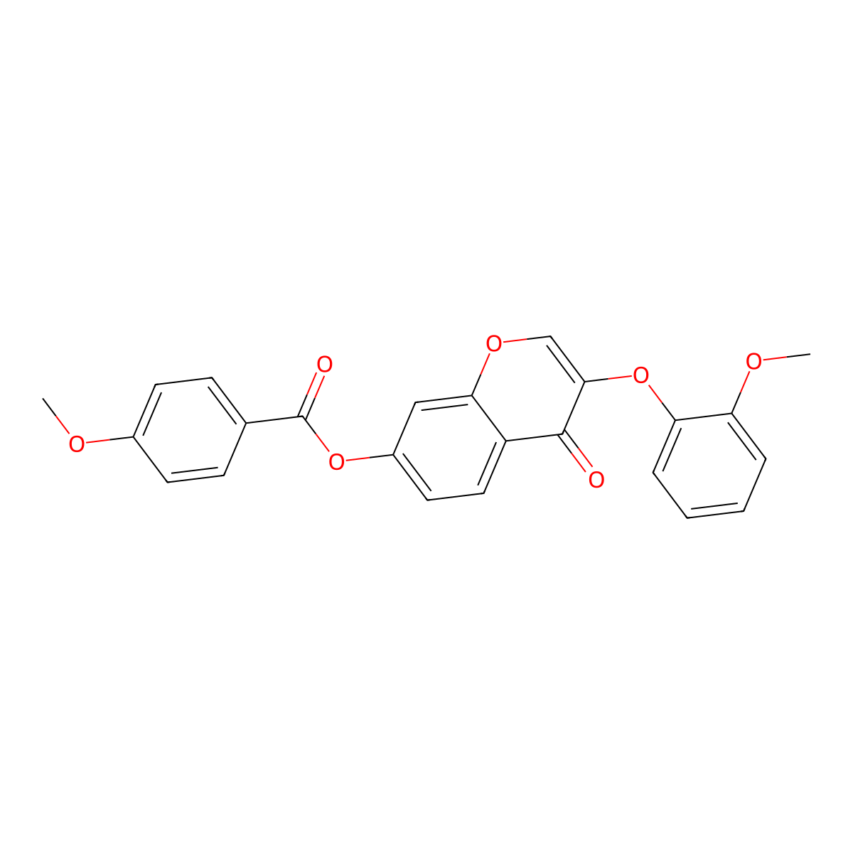 3-(2-methoxyphenoxy)-4-oxo-4H-chromen-7-yl 4-methoxybenzoate molecular structure, CAS 858768-48-6