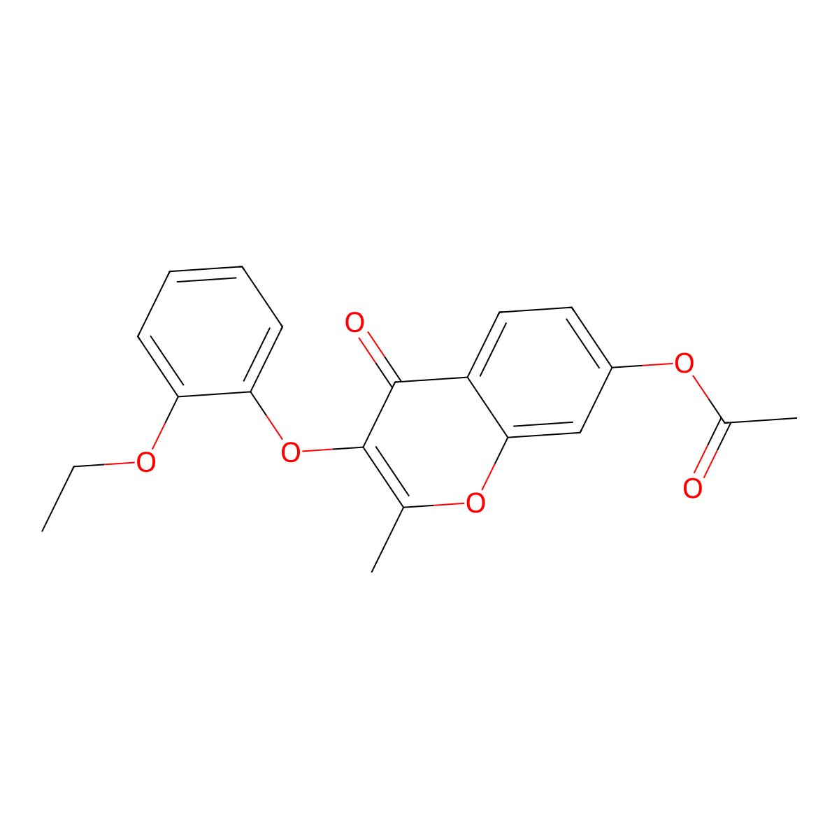 3-(2-ethoxyphenoxy)-2-methyl-4-oxo-4H-chromen-7-yl acetate molecular structure, CAS 858768-53-3