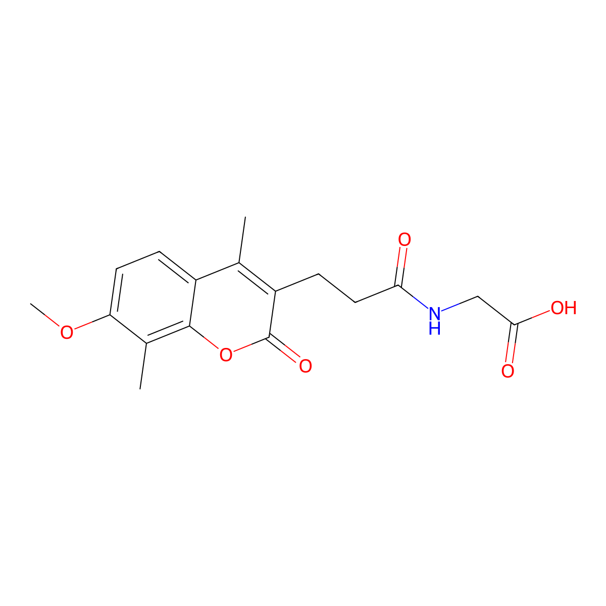 N-[3-(7-methoxy-4,8-dimethyl-2-oxo-2H-chromen-3-yl)propanoyl]glycine molecular structure, CAS 858768-65-7
