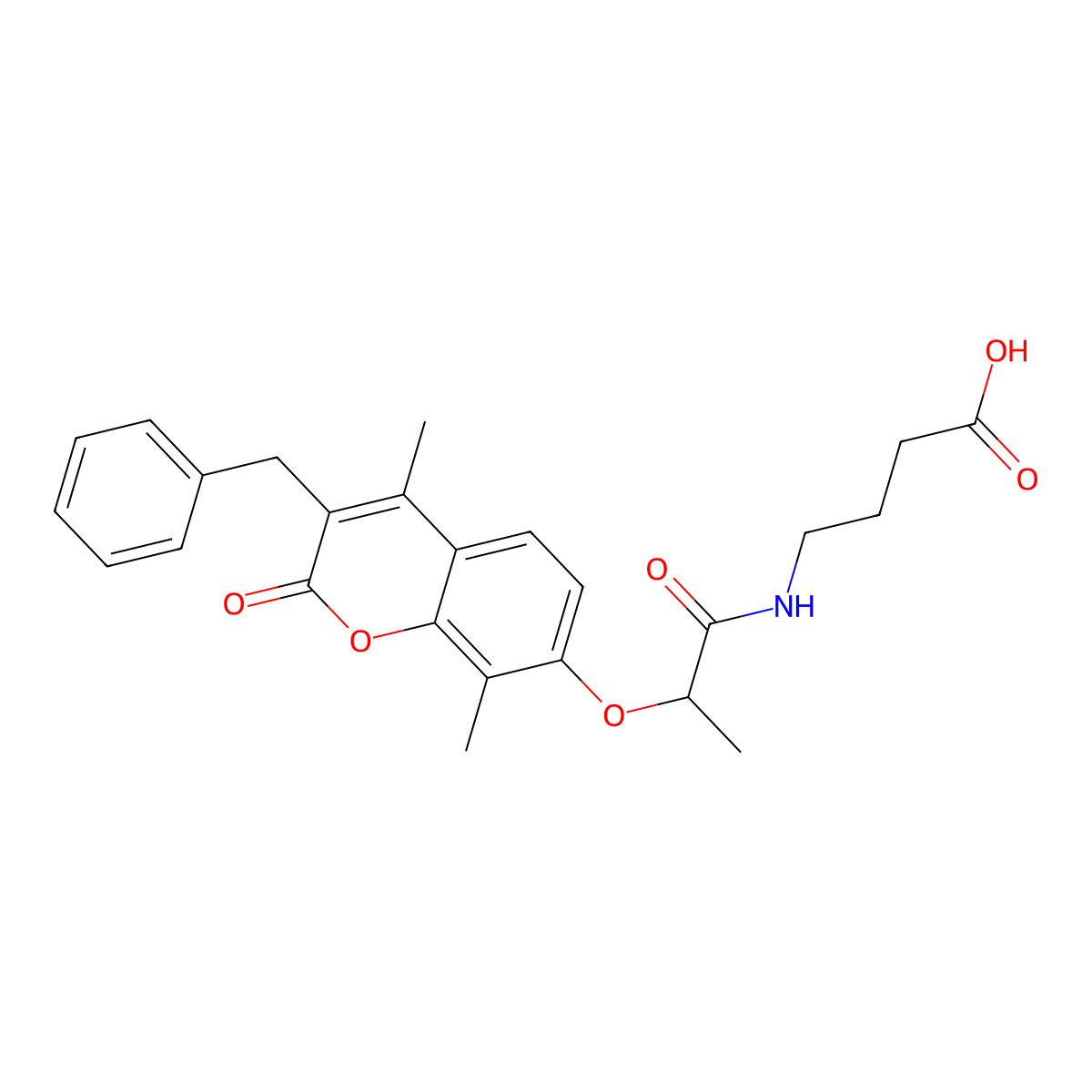 4-({2-[(3-benzyl-4,8-dimethyl-2-oxo-2H-chromen-7-yl)oxy]propanoyl}amino)butanoic acid molecular structure, CAS 858768-71-5