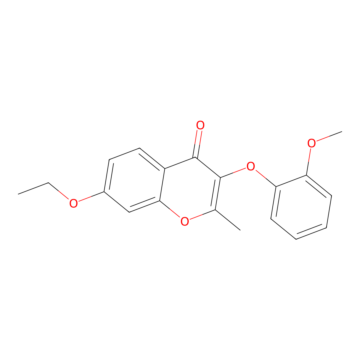 7-ethoxy-3-(2-methoxyphenoxy)-2-methyl-4H-chromen-4-one molecular structure, CAS 858769-03-6