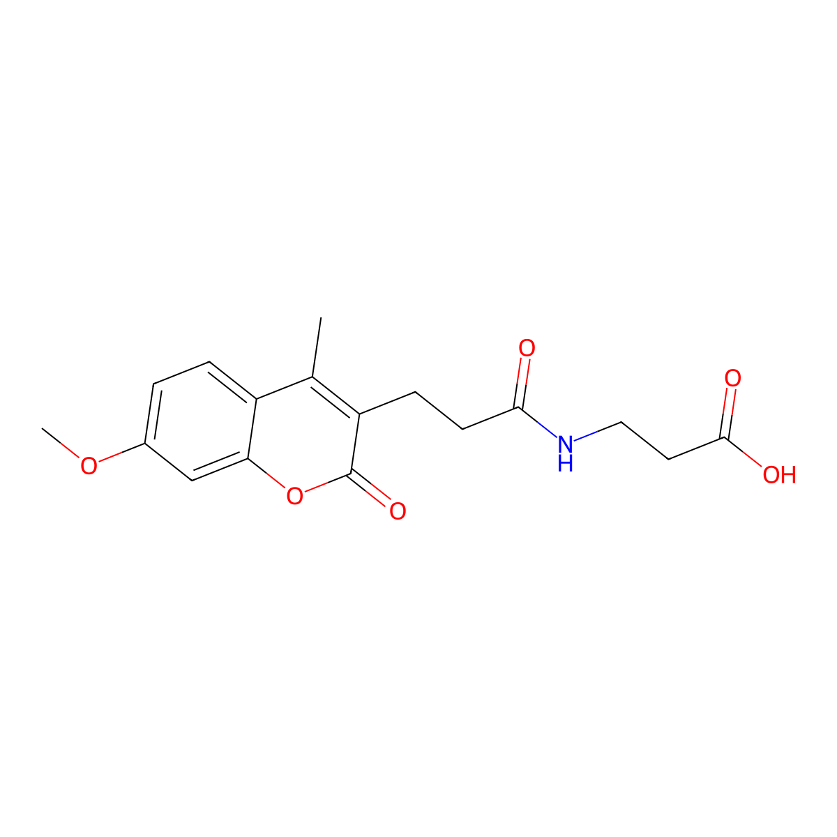 N-[3-(7-methoxy-4-methyl-2-oxo-2H-chromen-3-yl)propanoyl]-beta-alanine molecular structure, CAS 858769-04-7
