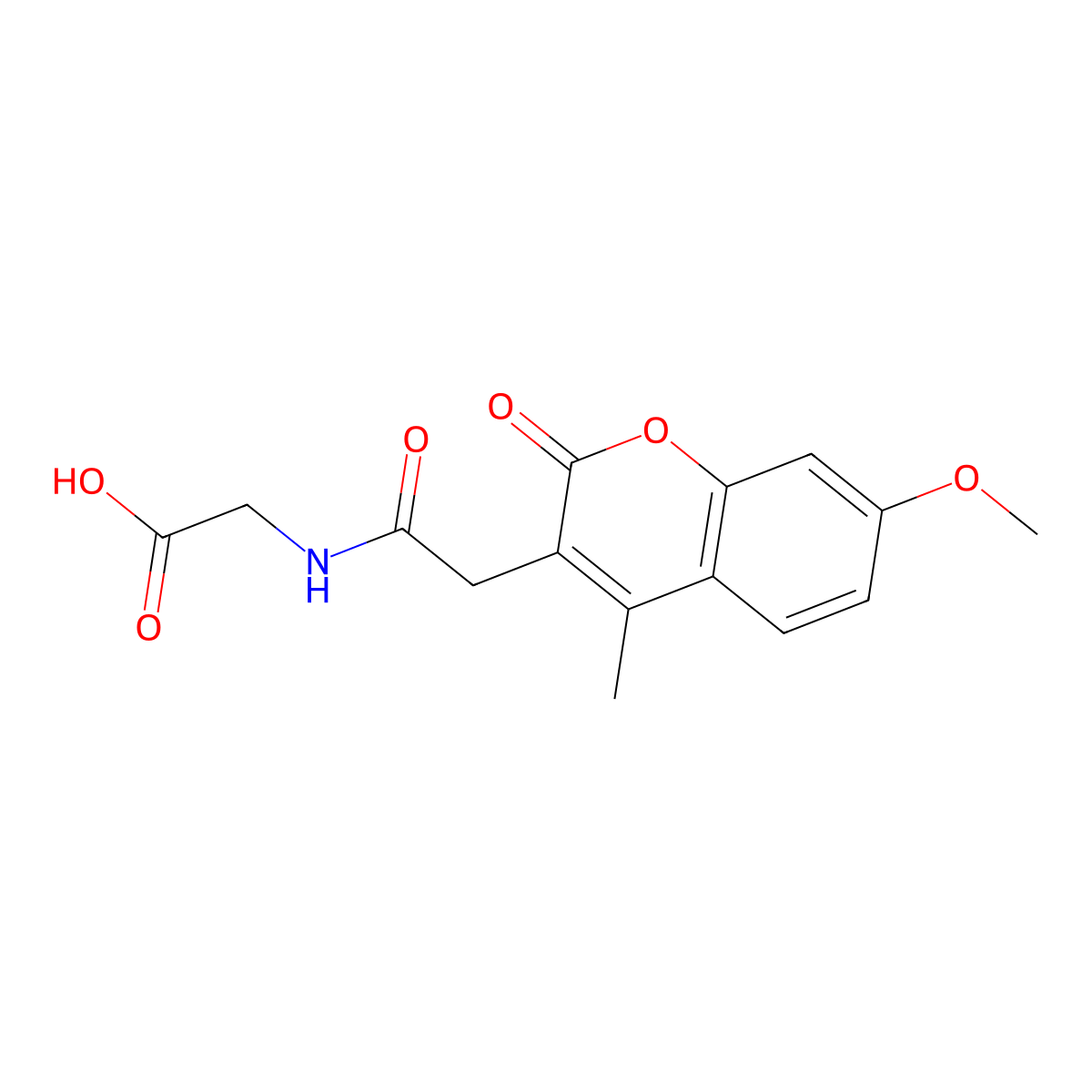 N-[(7-methoxy-4-methyl-2-oxo-2H-chromen-3-yl)acetyl]glycine molecular structure, CAS 858769-05-8
