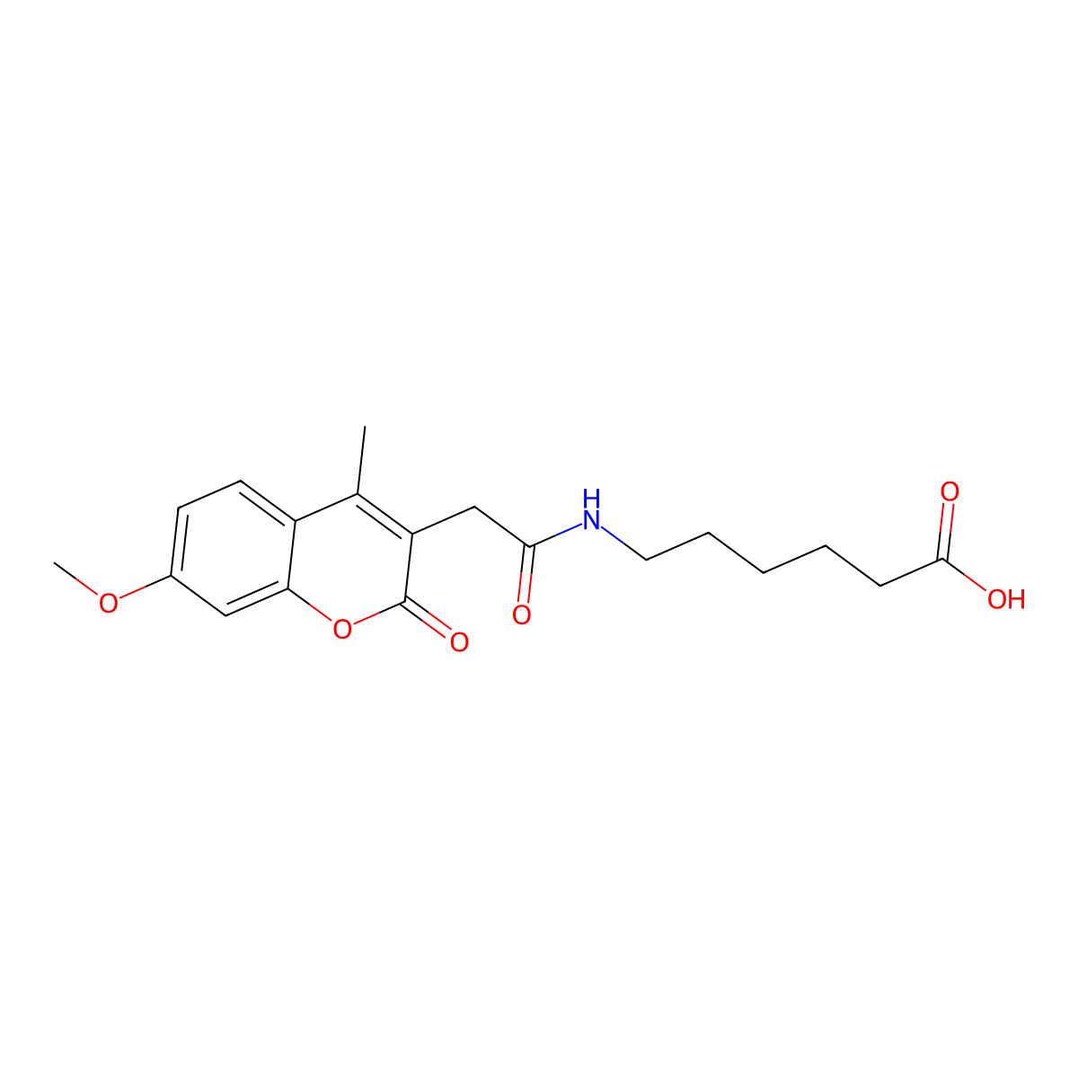 6-{[(7-methoxy-4-methyl-2-oxo-2H-chromen-3-yl)acetyl]amino}hexanoic acid molecular structure, CAS 858769-12-7