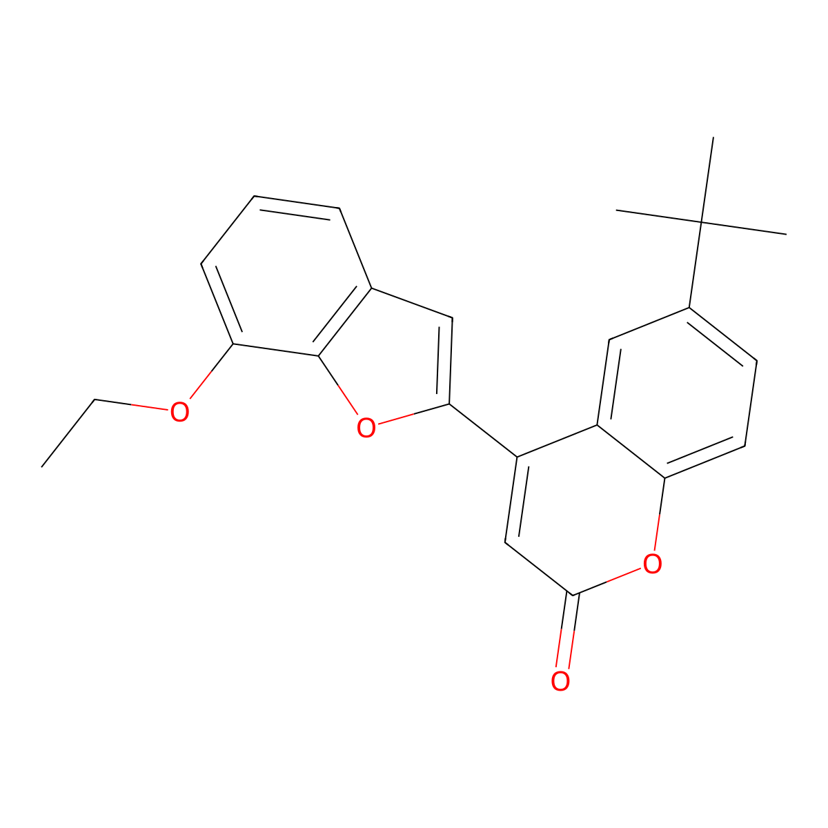 6-tert-butyl-4-(7-ethoxy-1-benzofuran-2-yl)-2H-chromen-2-one molecular structure, CAS 858769-25-2