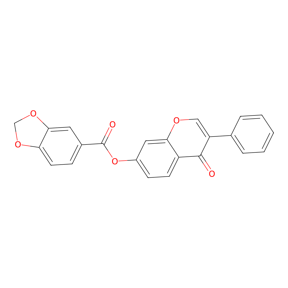 (4-Oxo-3-phenylchromen-7-yl) 1,3-benzodioxole-5-carboxylate molecular structure, CAS 858769-27-4