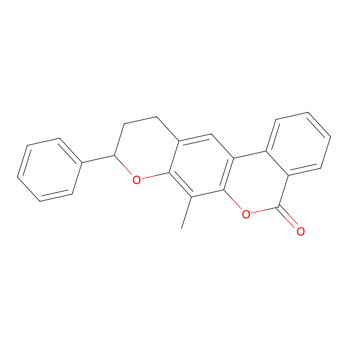 7-methyl-9-phenyl-10,11-dihydro-5H,9H-benzo[c]pyrano[3,2-g]chromen-5-one molecular structure, CAS 858769-37-6