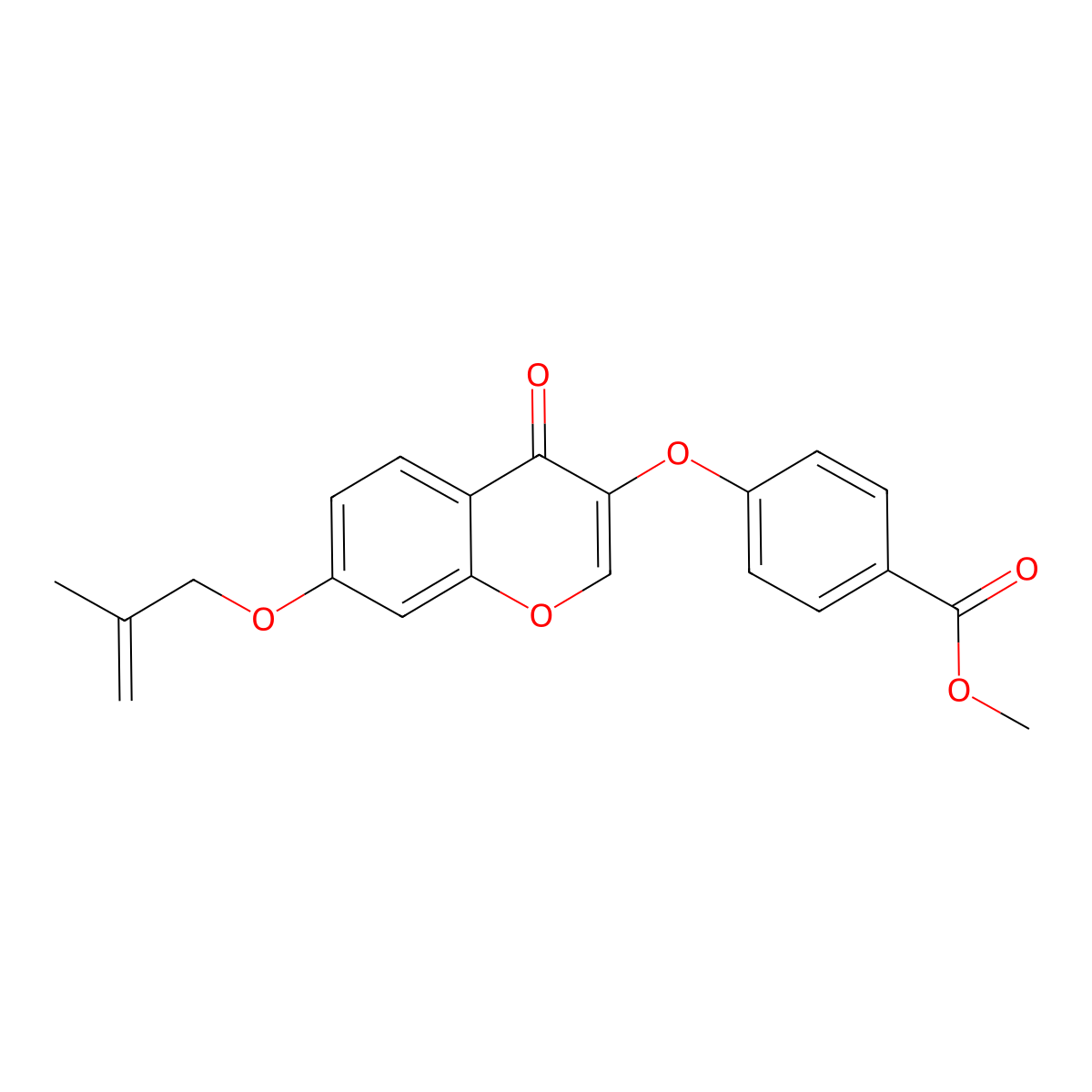 methyl 4-({7-[(2-methylprop-2-en-1-yl)oxy]-4-oxo-4H-chromen-3-yl}oxy)benzoate molecular structure, CAS 858769-56-9