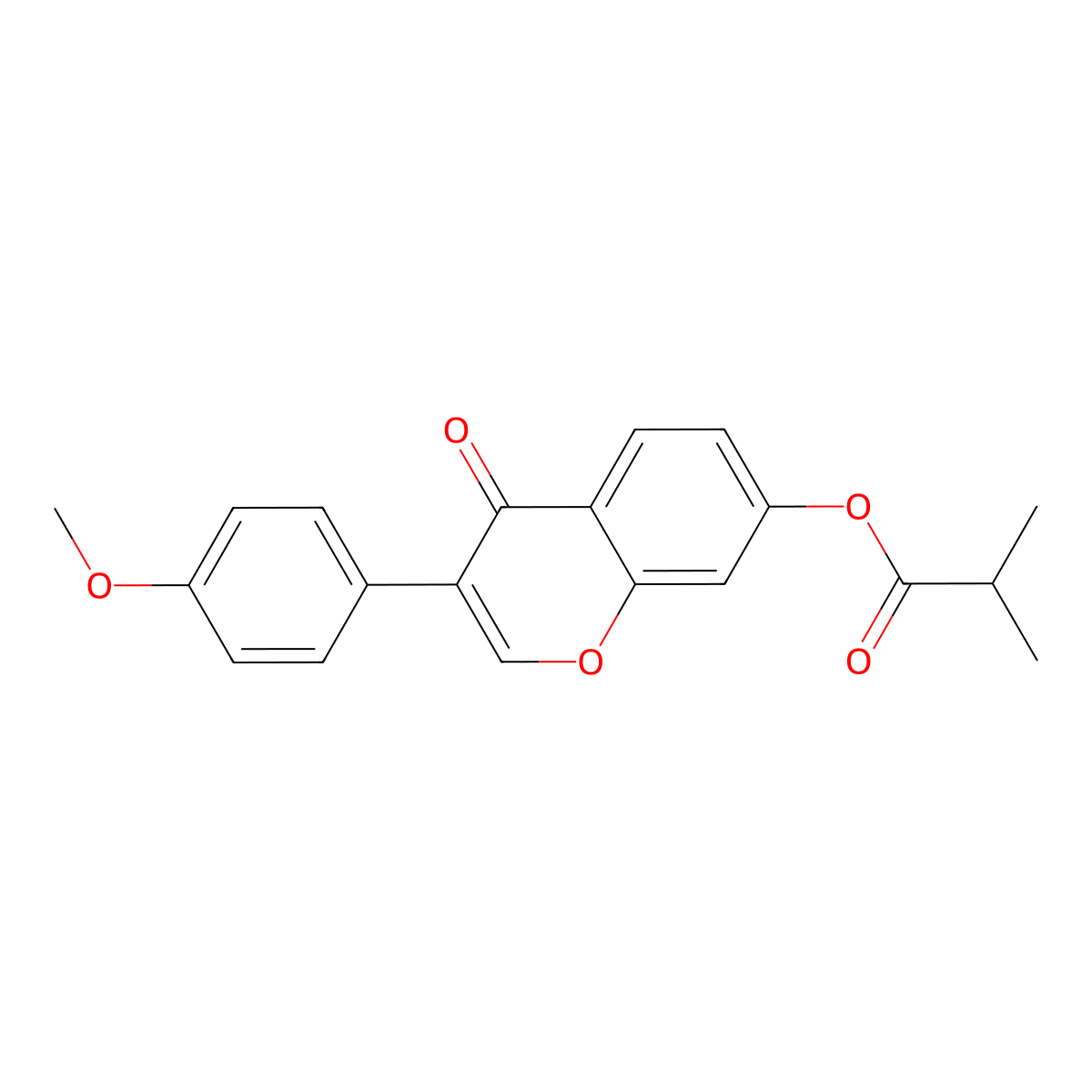3-(4-methoxyphenyl)-4-oxo-4H-chromen-7-yl 2-methylpropanoate molecular structure, CAS 858769-64-9