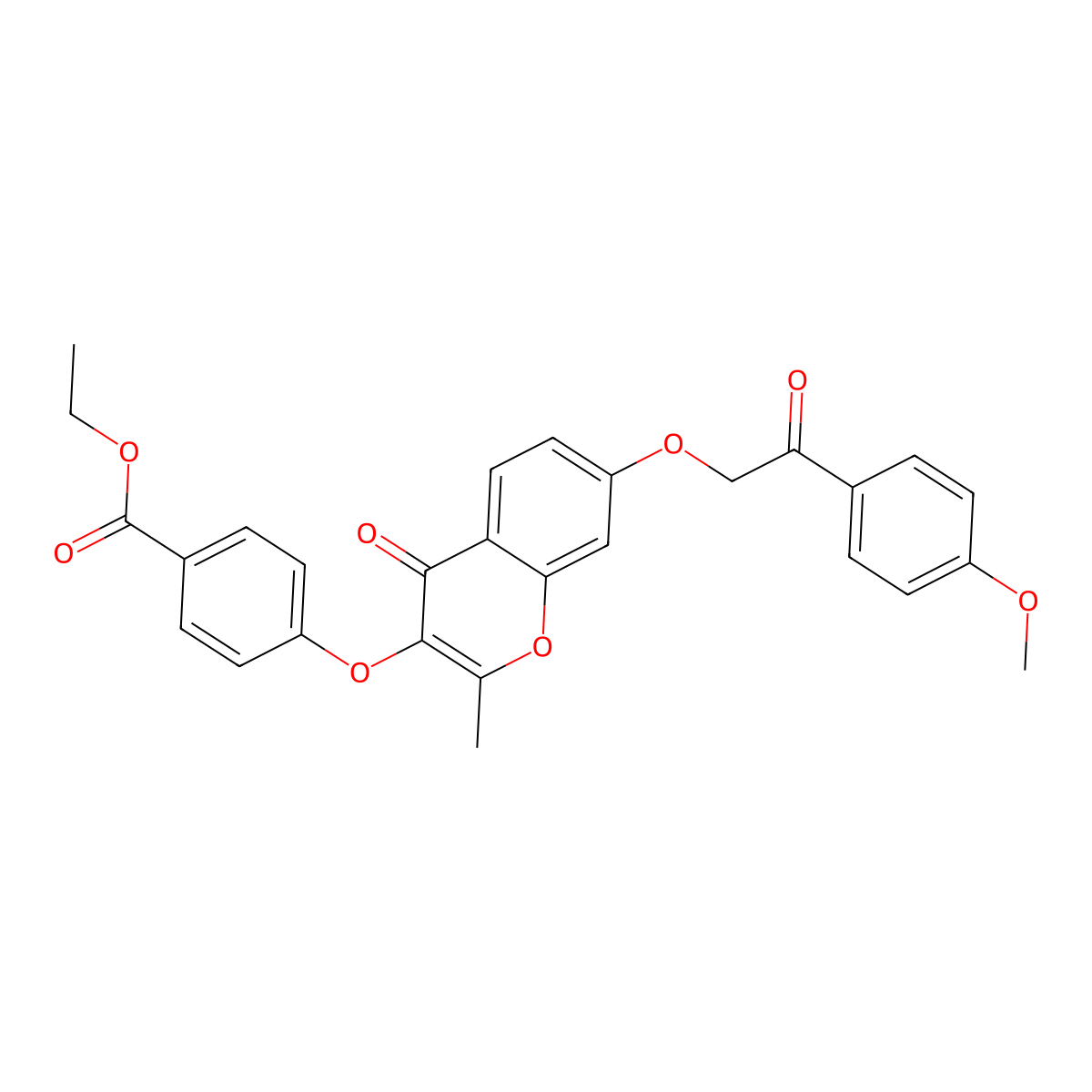 ethyl 4-({7-[2-(4-methoxyphenyl)-2-oxoethoxy]-2-methyl-4-oxo-4H-chromen-3-yl}oxy)benzoate molecular structure, CAS 858769-73-0