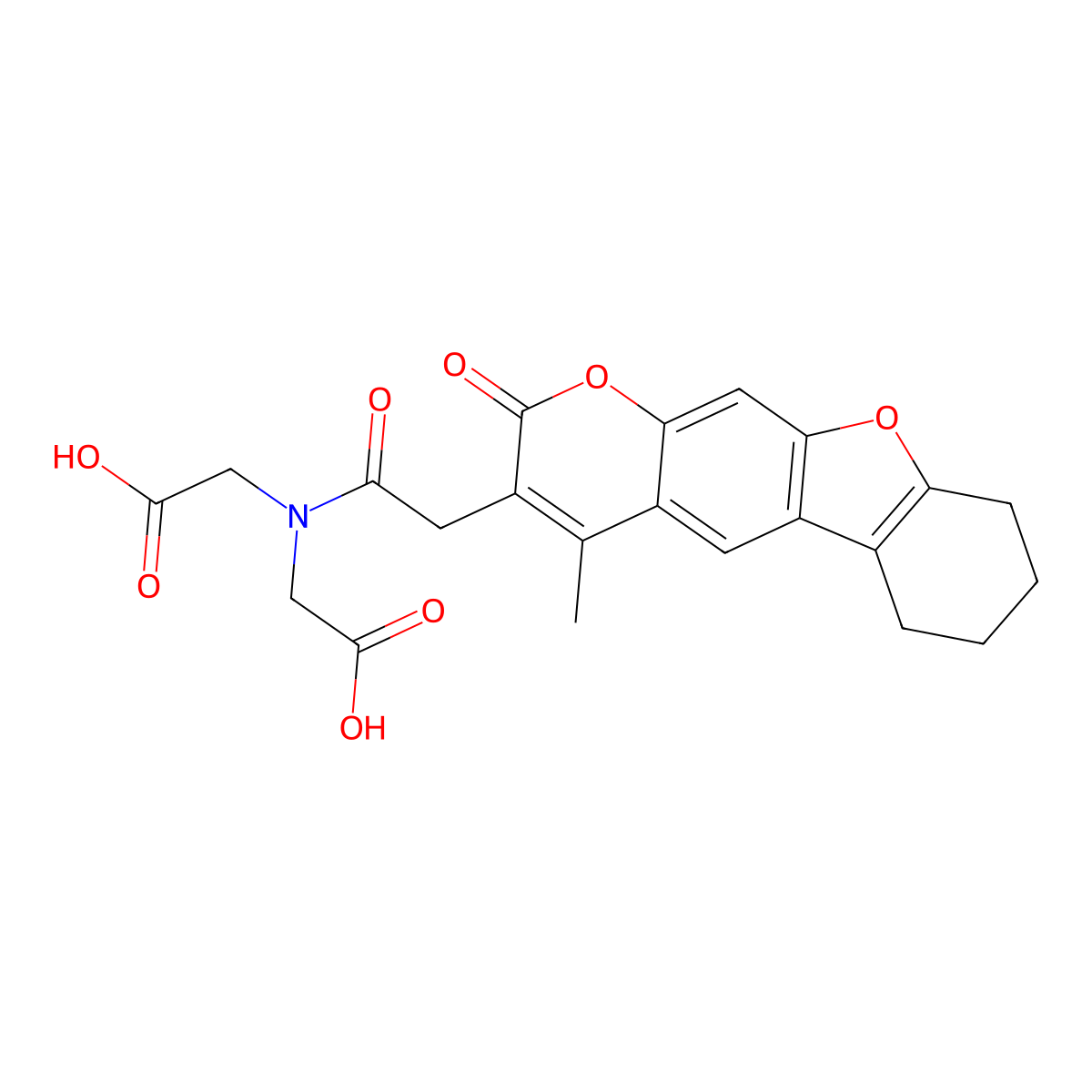 N-(carboxymethyl)-N-[(4-methyl-2-oxo-6,7,8,9-tetrahydro-2H-[1]benzofuro[3,2-g]chromen-3-yl)acetyl]glycine molecular structure, CAS 858770-17-9