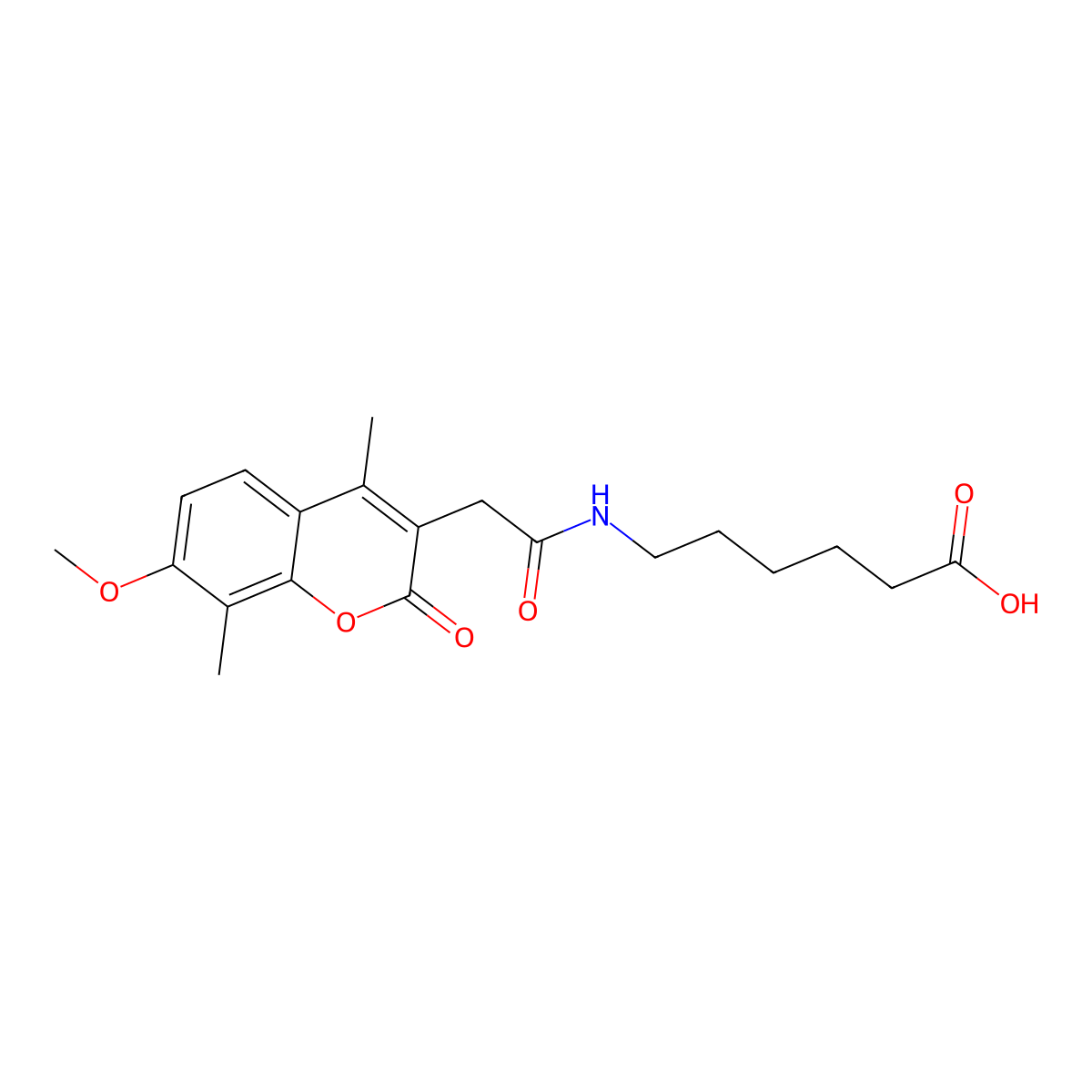 6-{[(7-methoxy-4,8-dimethyl-2-oxo-2H-chromen-3-yl)acetyl]amino}hexanoic acid molecular structure, CAS 858770-24-8