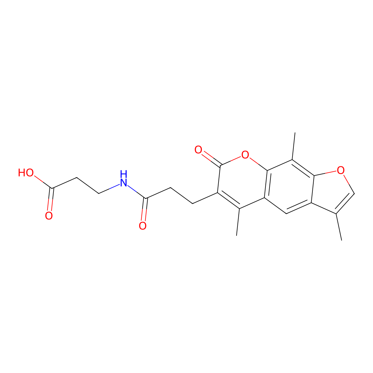N-[3-(3,5,9-trimethyl-7-oxo-7H-furo[3,2-g]chromen-6-yl)propanoyl]-beta-alanine molecular structure, CAS 858770-28-2