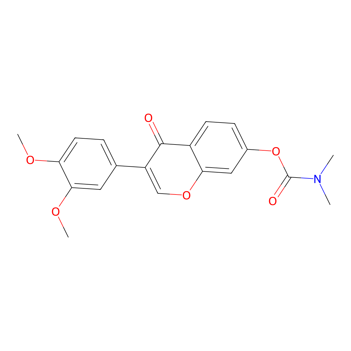 3-(3,4-dimethoxyphenyl)-4-oxo-4H-chromen-7-yl dimethylcarbamate molecular structure, CAS 858770-60-2