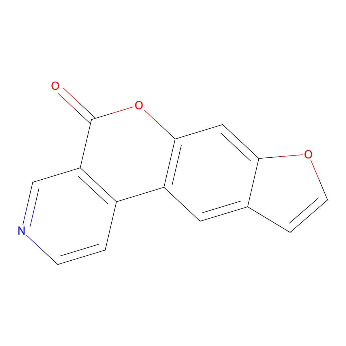 5H-Furo(3',2':6,7)(1)benzopyrano(3,4-c)pyridin-5-one molecular structure, CAS 85878-62-2