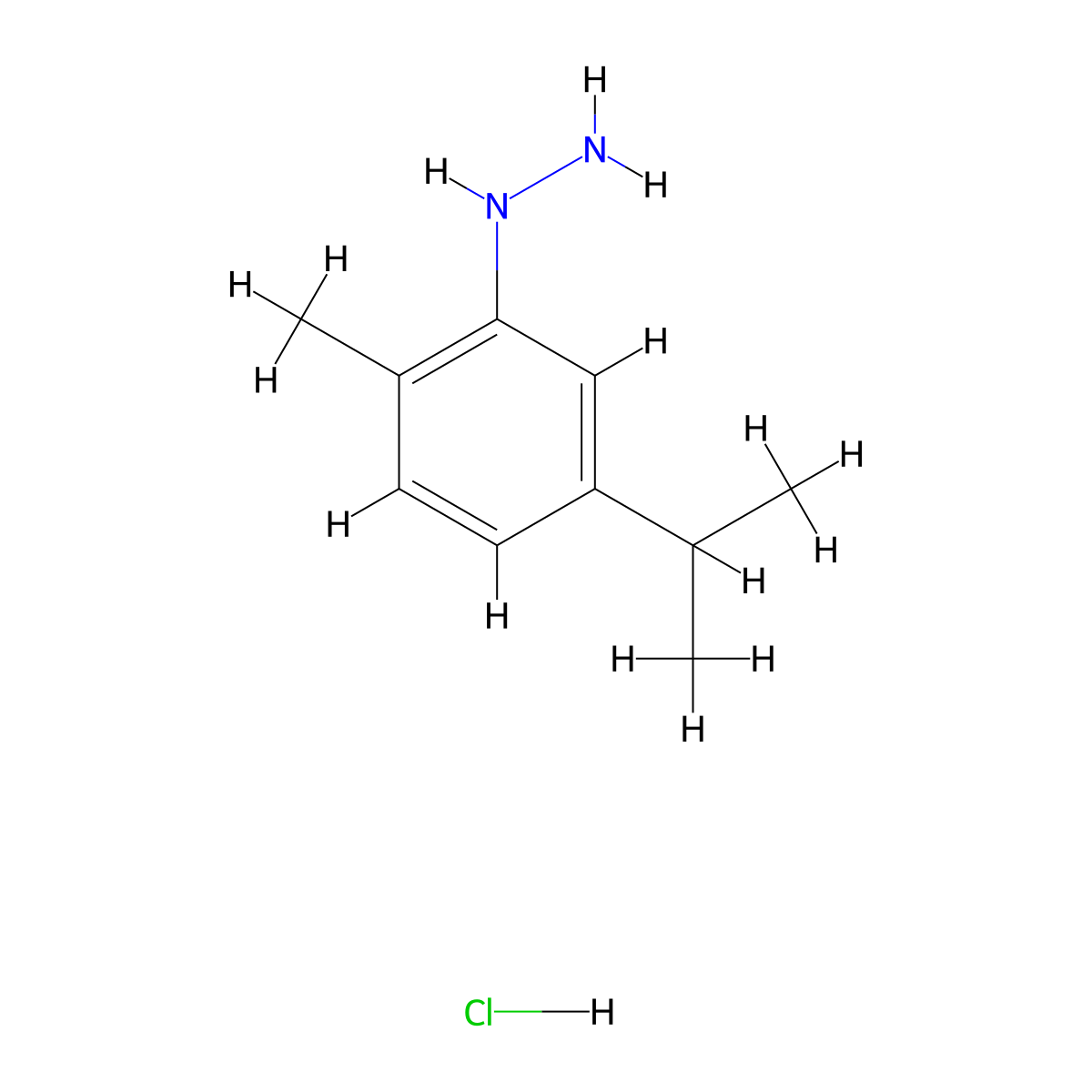 [2-Methyl-5-(propan-2-yl)phenyl]hydrazine hydrochloride molecular structure, CAS 858784-78-8