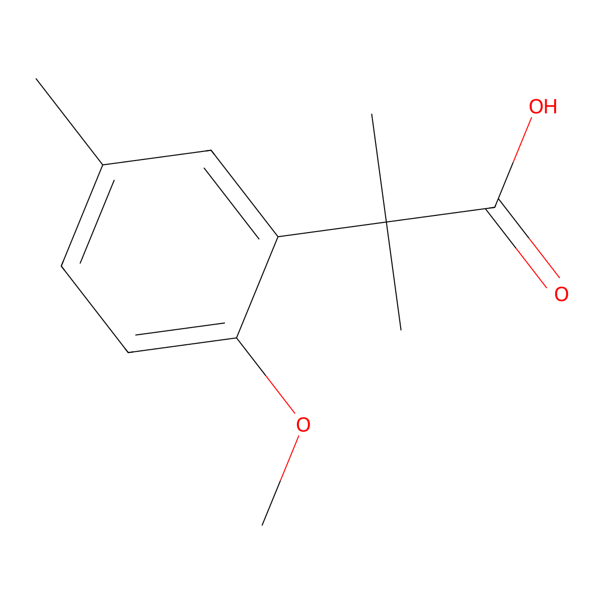 2-(2-Methoxy-5-methylphenyl)-2-methylpropanoic acid molecular structure, CAS 858785-33-8