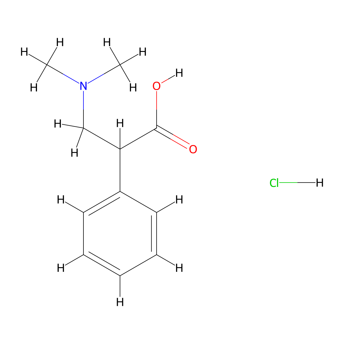 3-(Dimethylamino)-2-phenylpropanoic acid hydrochloride molecular structure, CAS 858785-97-4