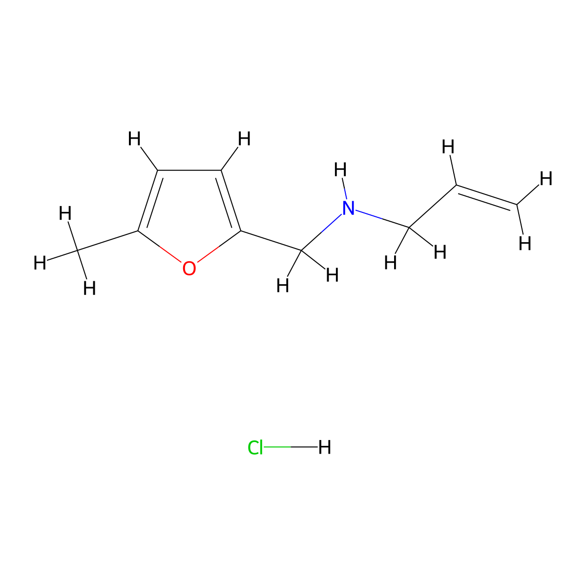 [(5-Methylfuran-2-yl)methyl](prop-2-en-1-yl)amine hydrochloride molecular structure, CAS 858796-45-9