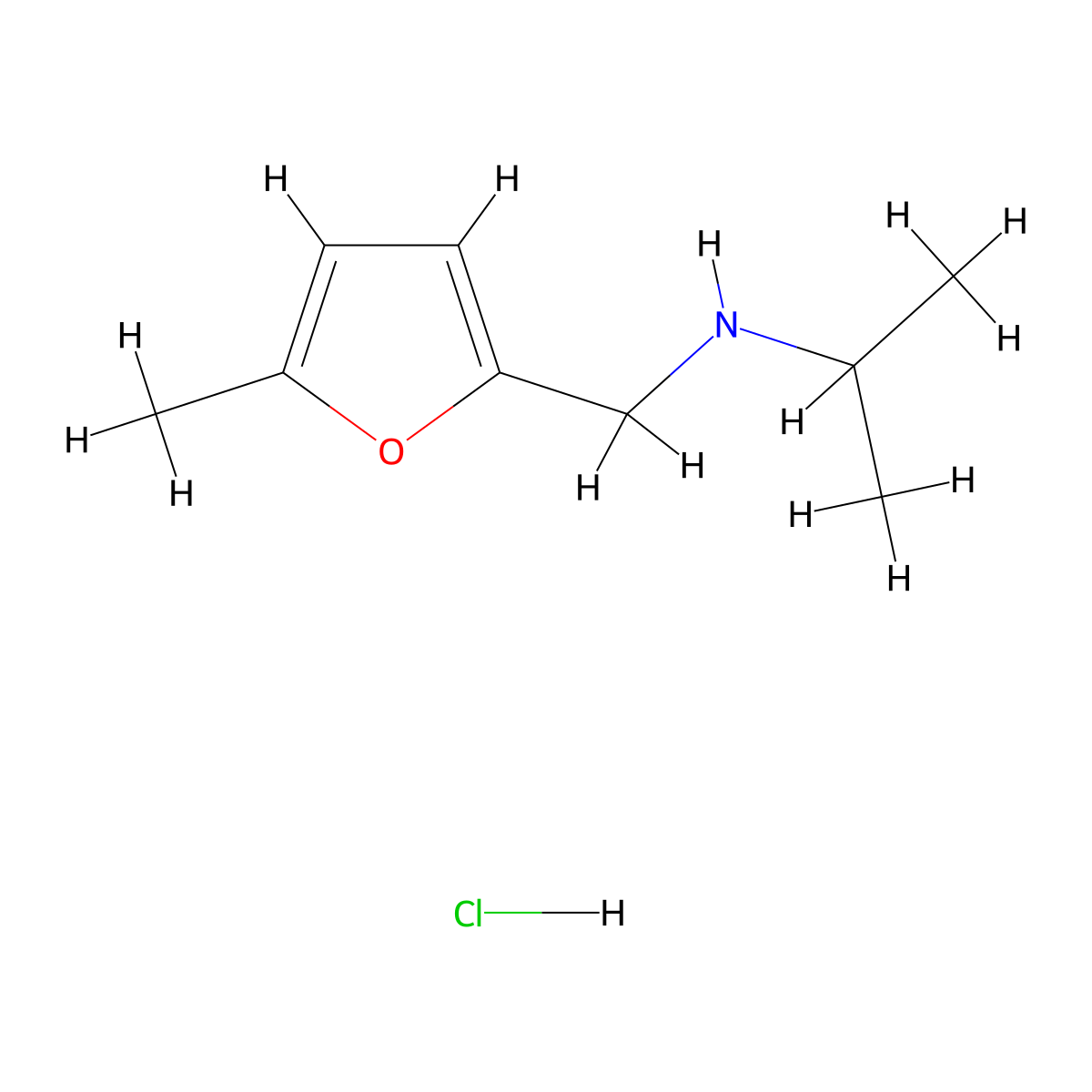 [(5-Methylfuran-2-yl)methyl](propan-2-yl)amine hydrochloride molecular structure, CAS 858796-53-9