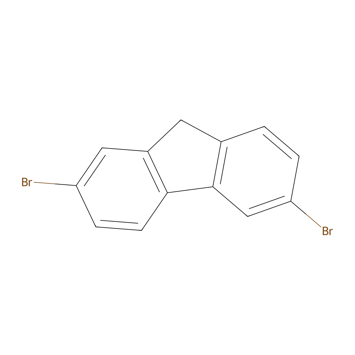 2,6-dibromo-9H-fluorene molecular structure, CAS 858800-80-3