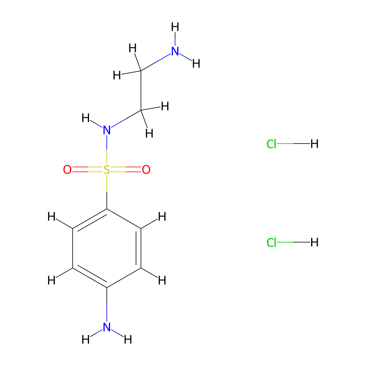 4-amino-N-(2-aminoethyl)benzene-1-sulfonamide dihydrochloride molecular structure, CAS 858808-53-4