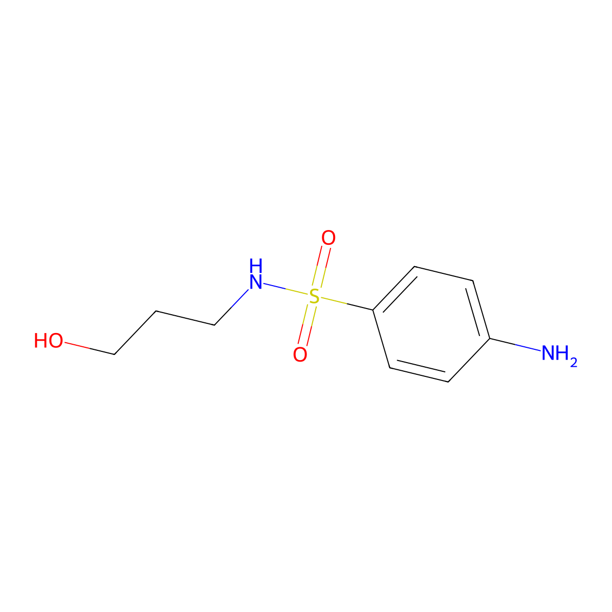 4-amino-N-(3-hydroxypropyl)benzenesulfonamide molecular structure, CAS 858809-96-8