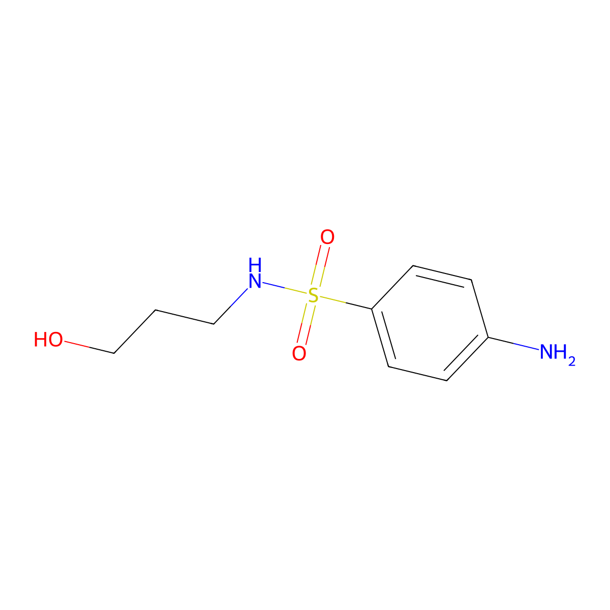 4-amino-N-(3-hydroxypropyl)benzenesulfonamide molecular structure, CAS 858809-96-8