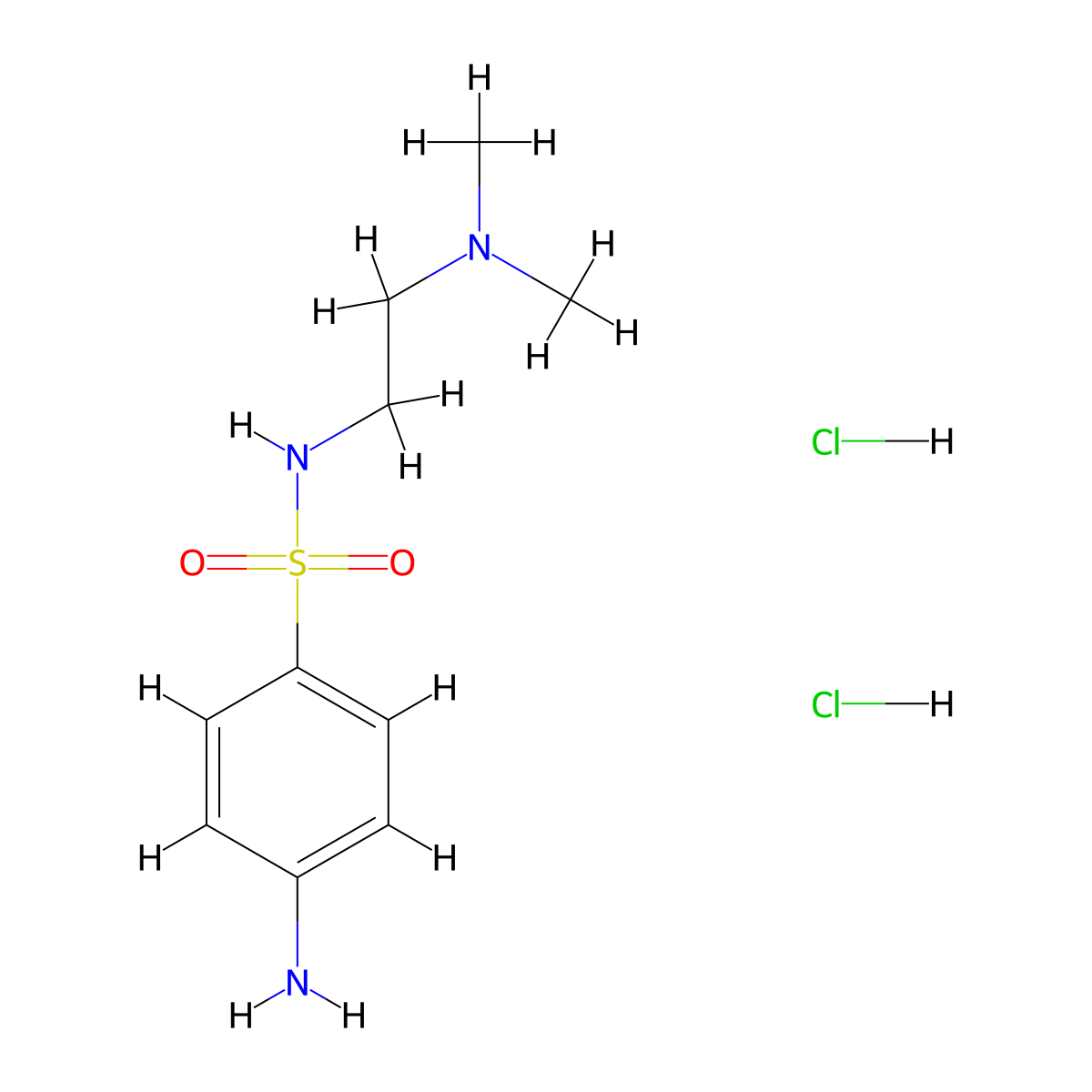 4-amino-N-[2-(dimethylamino)ethyl]benzene-1-sulfonamide dihydrochloride molecular structure, CAS 858810-02-3