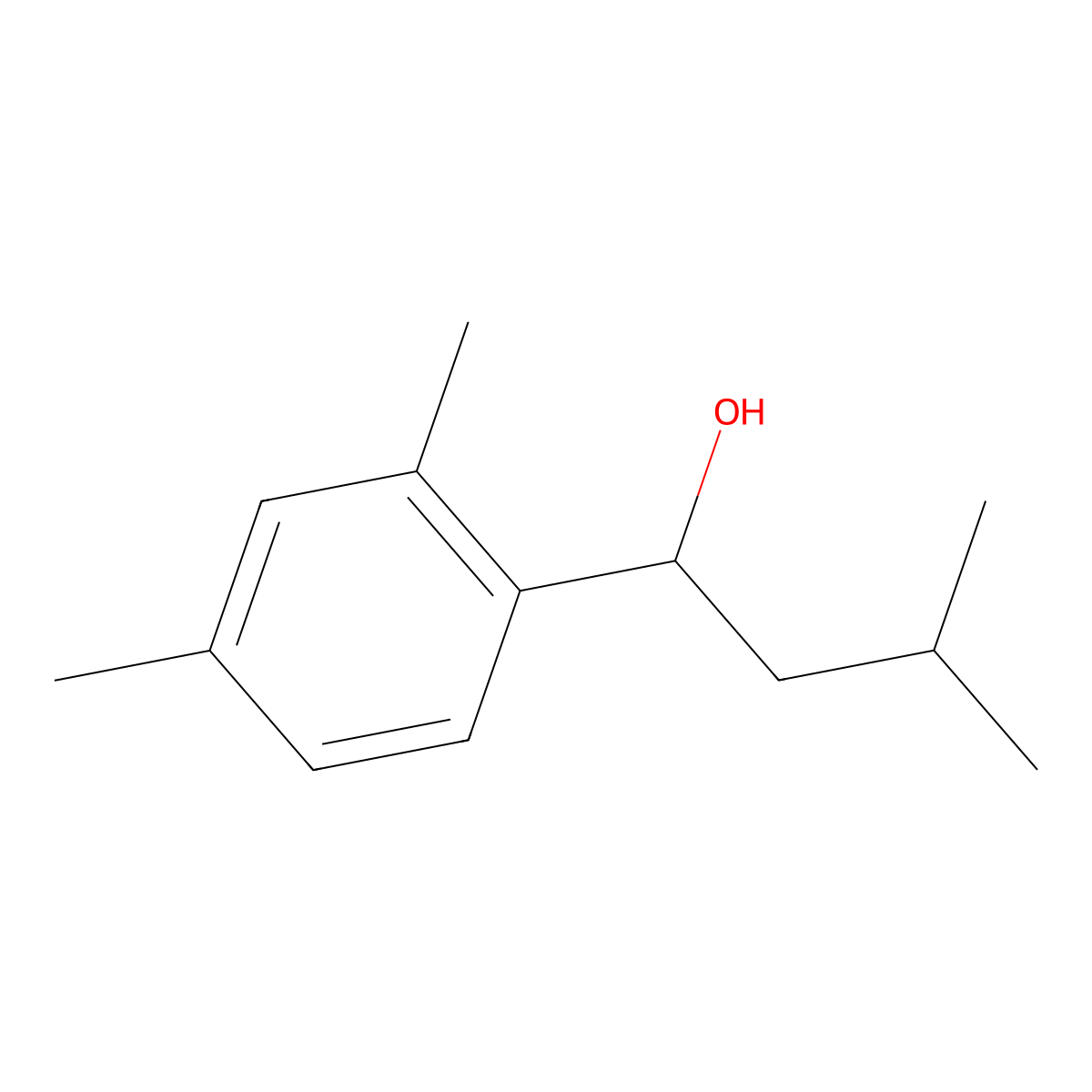 1-(2,4-Dimethylphenyl)-3-methylbutan-1-ol molecular structure, CAS 858810-68-1