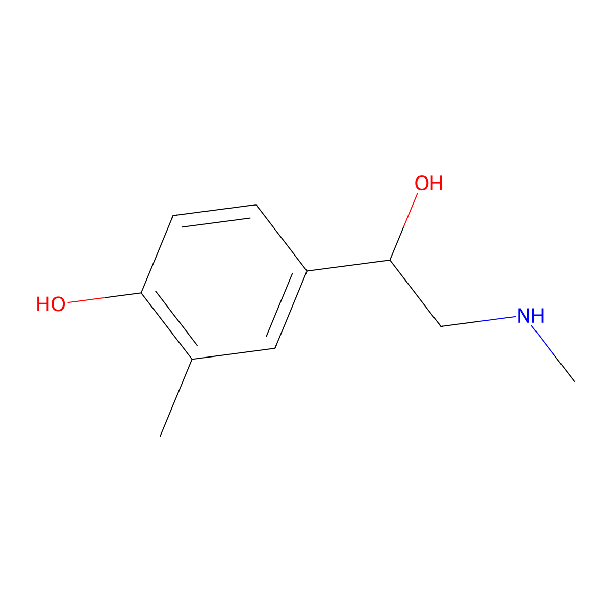 4-(1-Hydroxy-2-(methylamino)ethyl)-2-methylphenol molecular structure, CAS 858811-10-6