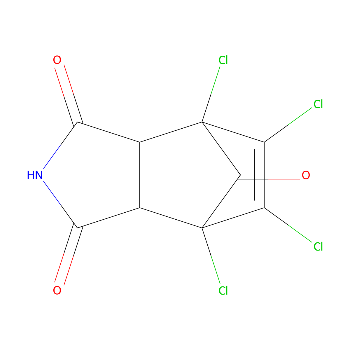 1,7,8,9-Tetrachloro-4-azatricyclo[5.2.1.0,2,6]dec-8-ene-3,5,10-trione molecular structure, CAS 858812-36-9