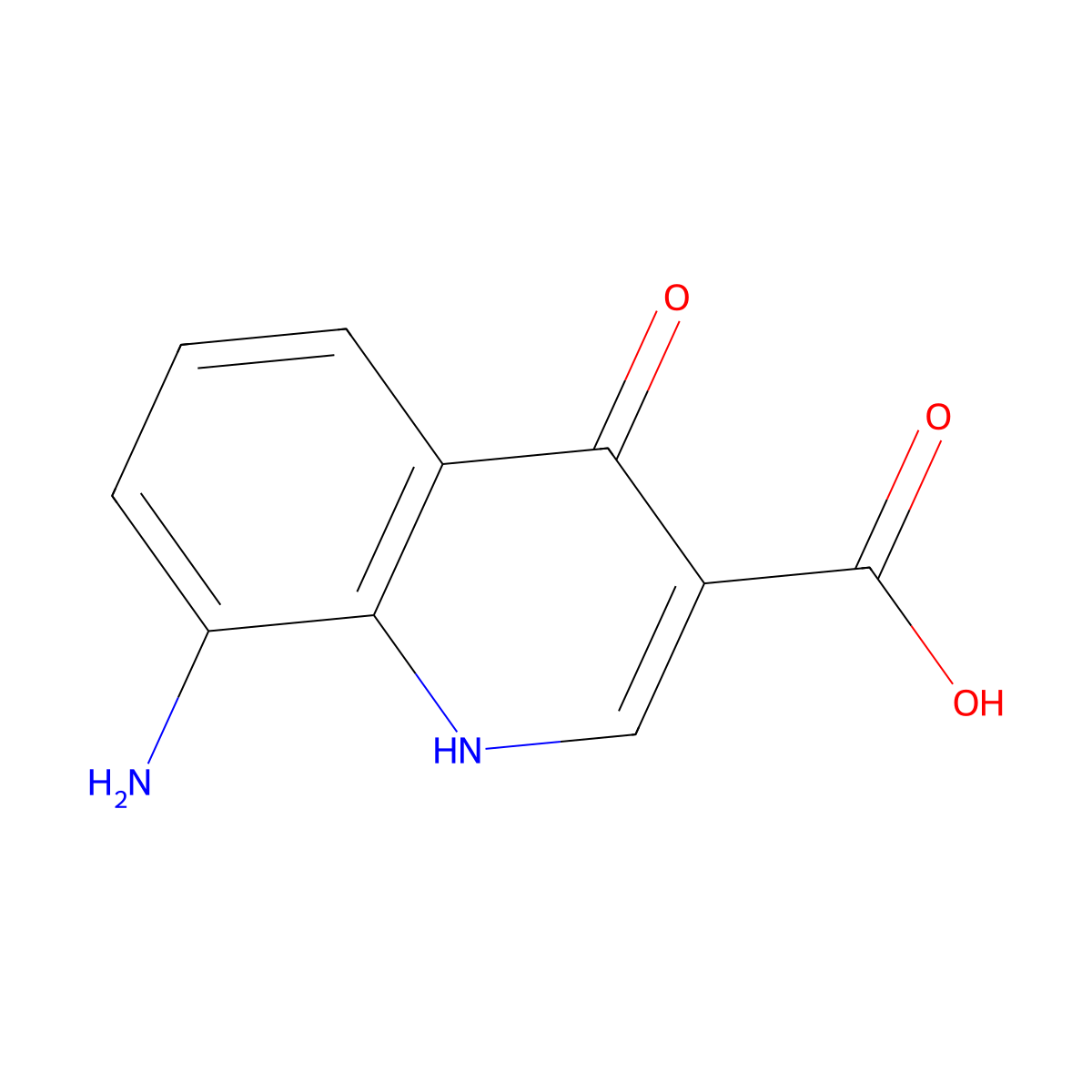 8-Amino-4-hydroxyquinoline-3-carboxylic acid molecular structure, CAS 85883-98-3