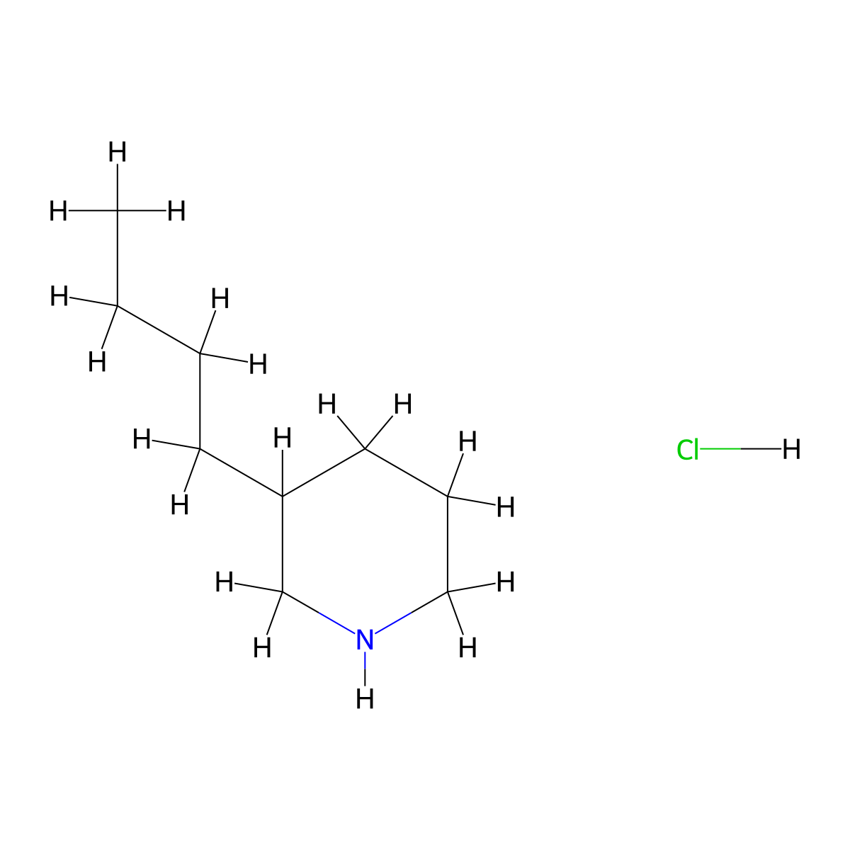 3-Butylpiperidine hydrochloride molecular structure, CAS 858834-35-2
