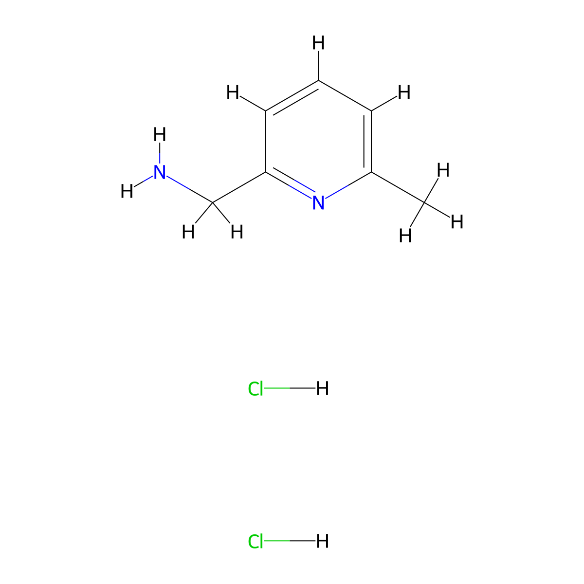 (6-Methylpyridin-2-yl)methanamine dihydrochloride molecular structure, CAS 858838-82-1