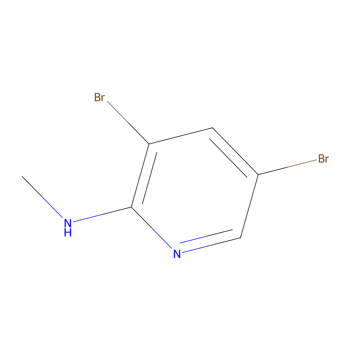 3,5-dibromo-N-methylpyridin-2-amine molecular structure, CAS 858839-25-5